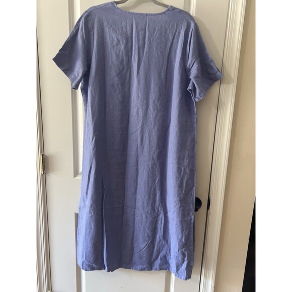 Bridewater Studio Size 16WP Purple 100% Linen Lagenlook Dress Loose Fit VTG - Picture 5 of 7